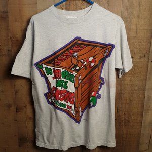 Vintage 1994 Merry Christmas Looney Tunes Taz in Box T Shirt Sz M